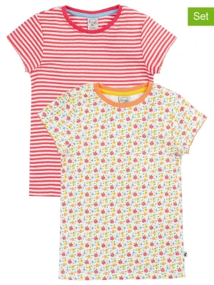 Frugi Koszulki (2 szt.) w kolorze czerwono-białym ze wzorem rozmiar: 128 / 134
