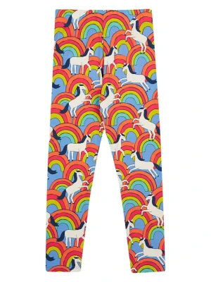 Frugi Legginsy "Leona" w kolorze pomarańczowo-błękitno-białym rozmiar: 92/98