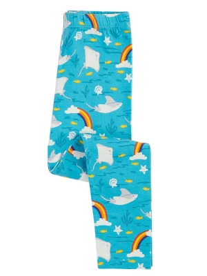 Frugi Legginsy "Libby" w kolorze błękitnym ze wzorem rozmiar: 110/116