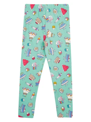 Frugi Legginsy "Libby" w kolorze miętowo-biało-czerwonym rozmiar: 98/104
