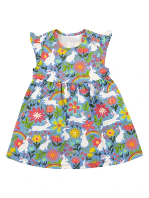 Frugi Sukienka "Bella" w kolorze błękitno-biało-czarnym rozmiar: 98/104