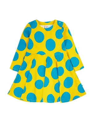 Frugi Sukienka "Cosy Skater" w kolorze żółto-błękitnym rozmiar: 92/98