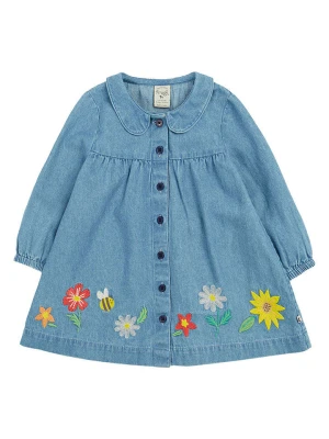 Frugi Sukienka dżinsowa "Emma" w kolorze niebieskim rozmiar: 104/110