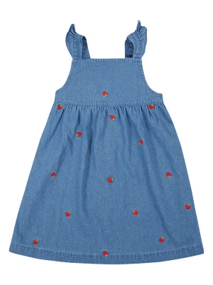Frugi Sukienka dżinsowa "Willa" w kolorze niebiesko-czerwonym rozmiar: 110/116