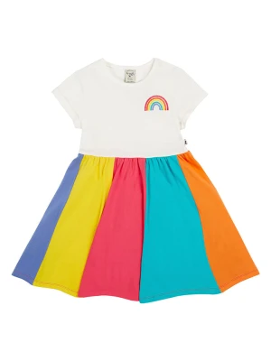 Frugi Sukienka "Rainbow" w kolorze białym ze wzorem rozmiar: 104/110