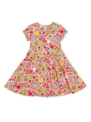 Frugi Sukienka "Spring" w kolorze jasnoróżowym ze wzorem rozmiar: 134/140