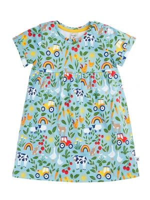 Frugi Sukienka "Tallie" w kolorze błękitnym ze wzorem rozmiar: 122/128