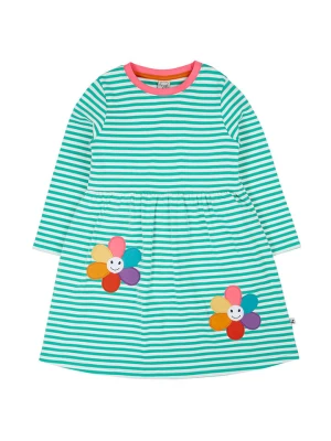 Frugi Sukienka "Tammy" w kolorze zielono-białym rozmiar: 98/104