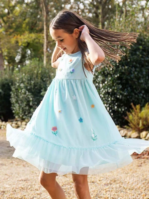 Frugi Sukienka w kolorze błękitnym ze wzorem rozmiar: 110/116