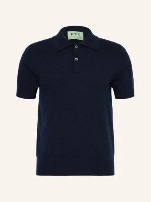 Ftc Cashmere Dzianinowa Koszulka Polo blau