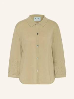 Ftc Cashmere Kardigan Z Kaszmiru Z Rękawami 3/4 gruen
