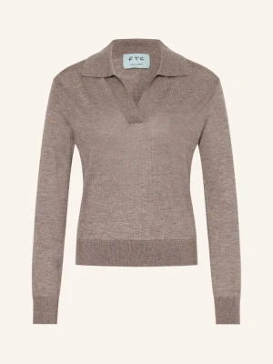 Ftc Cashmere Koszulka Polo Z Dzianiny Z Kaszmirem beige
