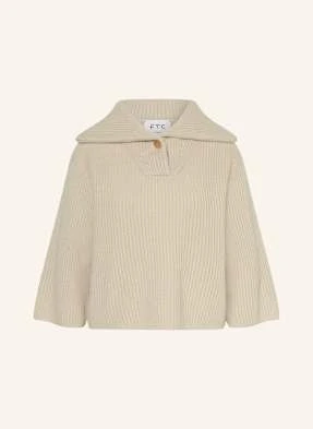 Ftc Cashmere Krótki Sweter Z Kaszmiru Z Rękawami 3/4 beige