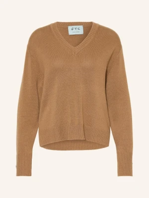 Ftc Cashmere Sweter Z Kaszmiru braun CAMELOWY