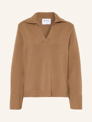 Ftc Cashmere Sweter Z Kaszmiru braun CAMELOWY