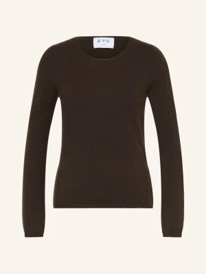 Ftc Cashmere Sweter Z Kaszmiru braun CIEMNOBRĄZOWY