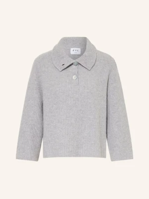 Ftc Cashmere Sweter Z Kaszmiru Typu Troyer grau