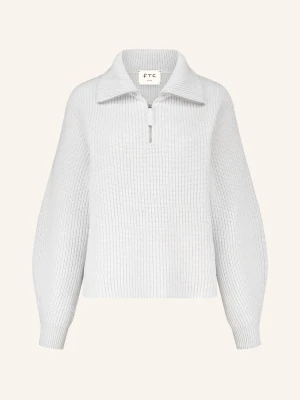 Ftc Cashmere Sweter Z Kaszmiru Typu Troyer grau