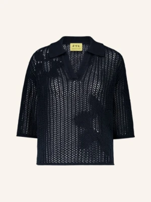 Ftc Cashmere Sweter Z Kaszmiru Z Rękawami 3/4 blau