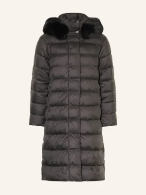 Fuchs Schmitt Płaszcz Pikowany Ze Sztucznym Futrem I Odpinanym Kapturem schwarz