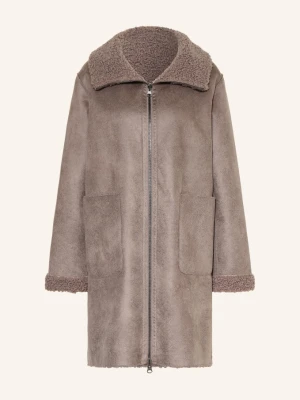Fuchs Schmitt Płaszcz Scottsdale O Wyglądzie Skóry Z Sztucznym Futrem, Dwustronny beige SZARY