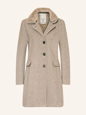 Fuchs Schmitt Płaszcz Wełniany Z Odpinanym Sztucznym Futrem beige