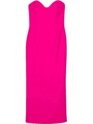 Fuchsia Sukienka z Dekoltem w Stylu Sweetheart The New Arrivals Ilkyaz Ozel