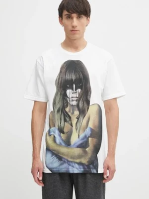 Fucking Awesome t-shirt bawełniany Last Night męski kolor biały z nadrukiem PN20151