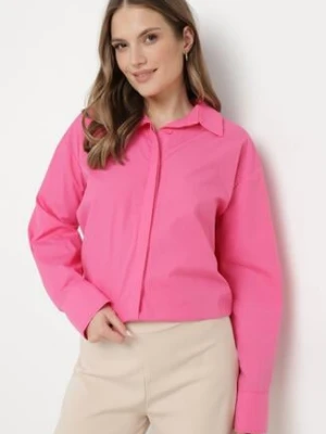 Fuksjowa Bawełniana Koszula o Klasycznym Fasonie Pomidea miss poem