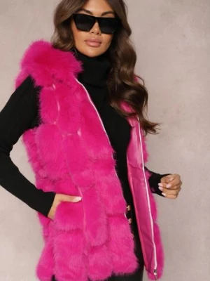 Fuksjowa Futrzana Kamizelka z Kapturem Konessa