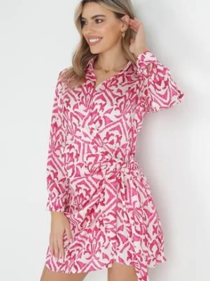 Fuksjowa Kopertowa Sukienka z Wiązaniem Pitville rosa