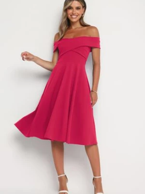 Fuksjowa Rozkloszowana Sukienka Typu Hiszpanka Olorea