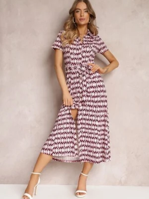 Fuksjowa Sukienka Mamci Koszulowa Wiązana w Pasie Maevana by swan