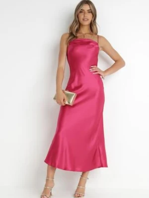 Fuksjowa Sukienka Satynowa Chrentizo rosa