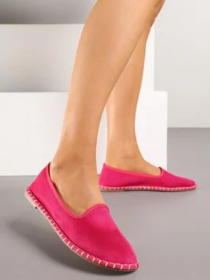Fuksjowe Espadryle Balerinki z Ozdobnymi Przeszyciami Firavione