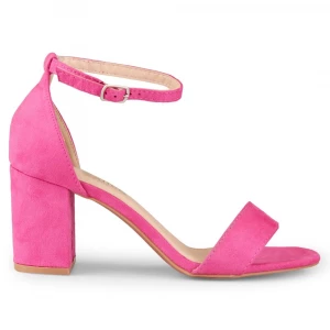 Fuksjowe klasyczne sandały na słupku różowe Inna marka