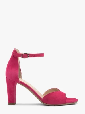 Fuksjowe sandały damskie na słupku Ryłko