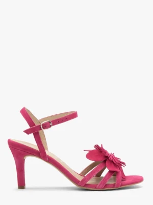 Fuksjowe sandały damskie na szpilce Ryłko