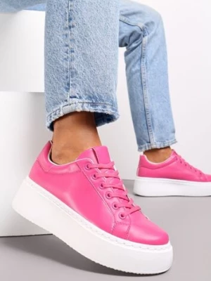 Fuksjowe Sneakersy na Grubej Podeszwie Cernanda