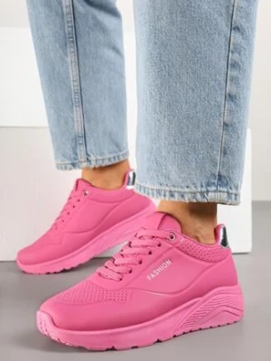 Zdjęcie produktu Fuksjowe Buty Sportowe Sneakersy na Piankowej Podeszwie z Metalicznym Zdobieniem Zeniffia