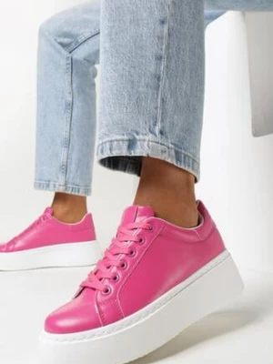 Fuksjowe Sneakersy na Platformie Berdolina