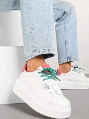Biało-Różowe Sneakersy Ozdobione Podwójnym Wiązaniem Zdivane renda