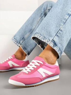 Fuksjowe Sneakersy z Geometrycznym Wzorem Zoloti