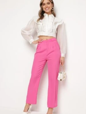 Fuksjowe Spodnie Garniturowe Zapinane na Suwak Allegretta sophyline