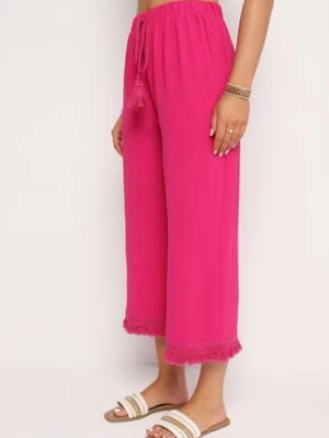 Fuksjowe Spodnie z Szerokimi Nogawkami i Gumką w Pasie Ilifea cflo