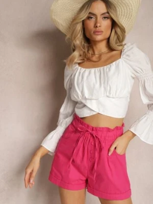 Fuksjowe Szorty z Guzikami i Gumką w Pasie Ściągane Troczkiem Amalilena h&s