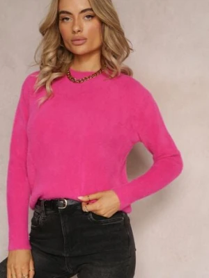 Fuksjowy Sweter Wełniany Elisabema j&x