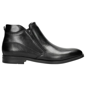 Czarne klasyczne skórzane botki męskie 20011-51 Wojas