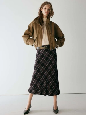 Funnel-neck jacket with pockets beżowy - Kobieta - MANGO