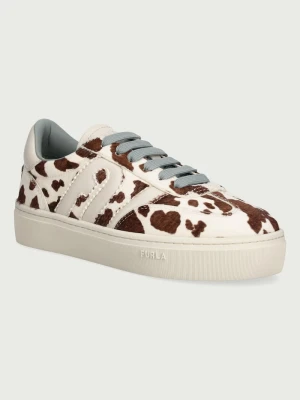 Furla Allegra sneakersy damskie skórzane beżowy